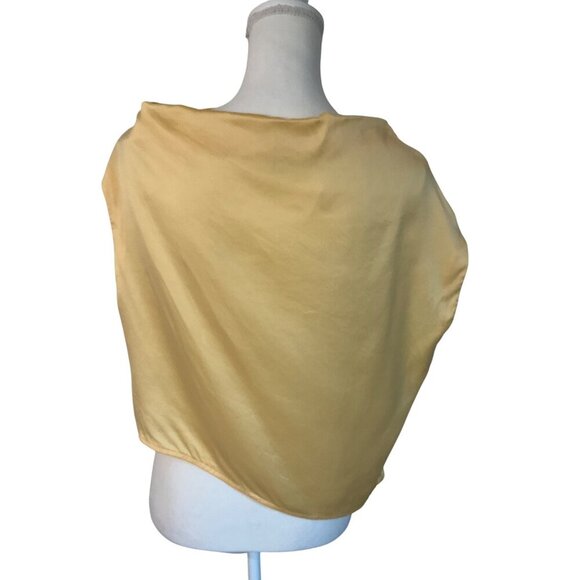 The Sei Draped Top in Butter 4 New Womens Silk Yellow Satin Blouse - Picture 7 of 12